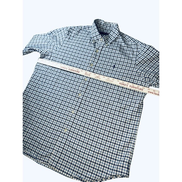 Polo Ralph Lauren XL Blue White Gingham Check Long Sleeve Button Down Preppy - Picture 3 of 9